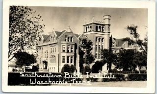 Waxahachie,  Texas Rppc Real Photo Postcard Southwest Bible Institute 1938 Cancel