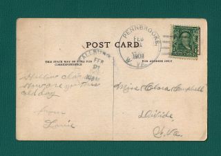 Pennbrooke,  Nuttallburg,  Fayette County,  Wv Dpo Postmarks On Pc To Divide,  1908