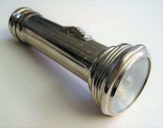 Vintage 2c Flashlight Made In Usa Nickelled - Unusual As It Has No Flash Button