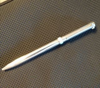 Tiffany & Co.  Sterling Silver Enamel Retractable T - clip Ballpoint Pen 2