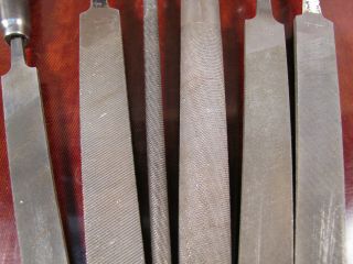 Nicholson,  Heller,  Etc.  Wood Handle Machinist Metal Files VGC. 3