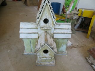 Huge Cute Primitive French Country Antique Birdhouse One - Of - A Kind For Collector