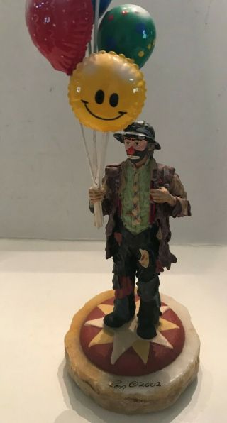 Ron Lee Clown Figurine - " Emmett Kelly Jr.  With Balloons " - Ejk100
