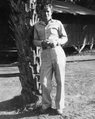 Vintage Photo: Hawaii Military Man Male Palm Tree Uniform 40 