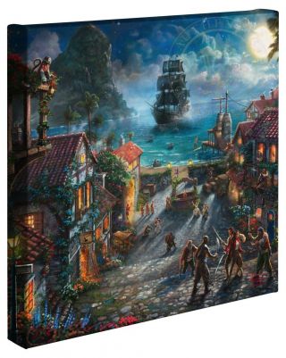 Thomas Kinkade Studios Pirates Of The Caribbean 14 X 14 Gallery Wrap Canvas
