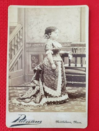Vintage Cabinet Card Of An Elegantly Dressed Female Midget/ Little Person