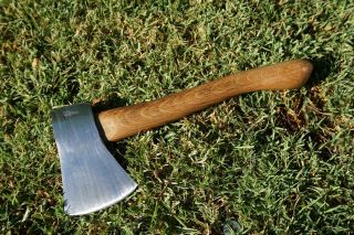 Vintage 1 - 1/4 Lb Camping Hatchet/axe 12 " Hickory Handle,  Made In Sweden Lqqk