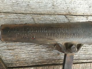 Vintage American Logging Tool Co Log Peavey Head Evart Michigan Collector 2
