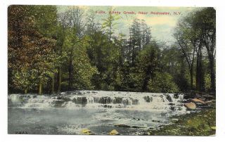 Vintage View Postcard Falls Waterfalls Allens Creek Near Rochester York Ny