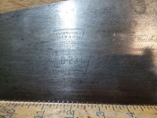 Vintage Henry Disston & Sons D - 23 Hand saw 26inch 11 tpi cross cut 3