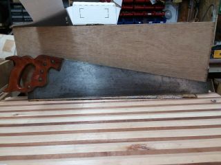Vintage Henry Disston & Sons D - 23 Hand saw 26inch 11 tpi cross cut 8