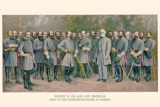 20x30 - Inch Print: Robert E.  Lee And His Generals,  Civil War,  From A 1907 Litho