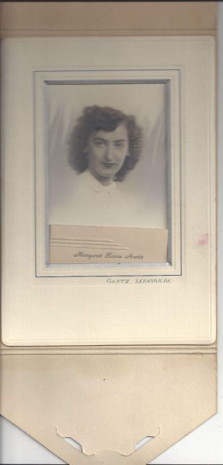 Old Photo Woman Identified As Margaret Elaine Hartz,  With Name Card