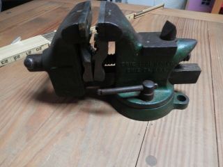 Vintage Erie Tool 43 Swivel Bench Vise With Cutoff Hardy And Pipe Holder