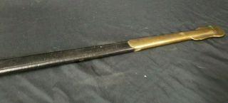 Antique Leather and Brass Fitted Military Sword Scabbard 4