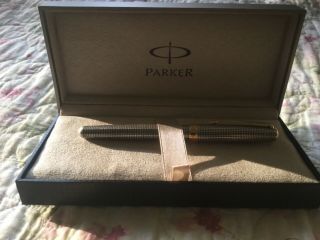 Parker Sonnet Sterling Silver Cross - Hatch Rollerball Perfect With7 Refills W/box
