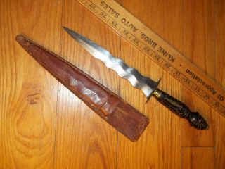 Antique Dagger Philippines Vintage Wwii Filipino Knife Sword Bolo Kris W/sheath