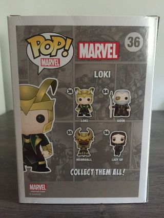 Funko Pop Marvel Loki Thor The Dark World Gold Helmet Vaulted 36 3
