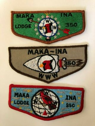 Maka - Ina Lodge 350 Oa Flap Patches Order Of The Arrow Boy Scouts