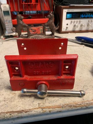 Vintage Sears 6 - 1/2  Woodworking Vise No.  391.  5190 Red Cast Iron Vice 5190