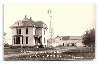 Vintage Postcard Rppc York Nebraska State I.  O.  O.  F.  Home Farm Windmill G17