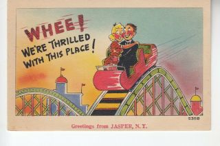 Comic Roller Coaster Greetings From Jasper Ny 535b