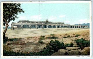 Ash Fork,  Az The Escalante Santa Fe Railroad Hotel - Fred Harvey 1910s Postcard