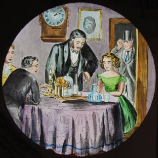 Glass Magic Lantern Slide A Science Experiment ? C1890 Victorian Drawing