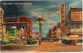 Orleans,  La,  Canal Street At Night