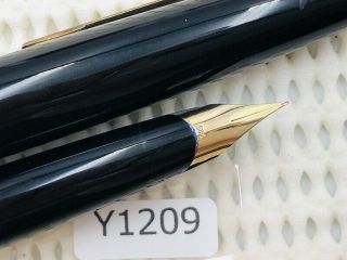 Y1209 MONTBLANC 320 Fountain Pen Black 14K Gold 585 Piston w/box EF 3
