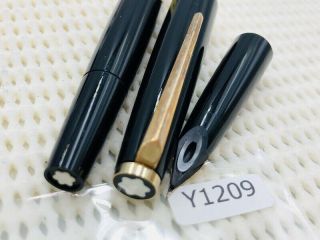 Y1209 MONTBLANC 320 Fountain Pen Black 14K Gold 585 Piston w/box EF 4