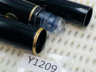 Y1209 MONTBLANC 320 Fountain Pen Black 14K Gold 585 Piston w/box EF 6