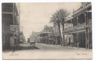Am10 1905 South Africa Postcard Long Street Cape Town Australia Tasmania Gb