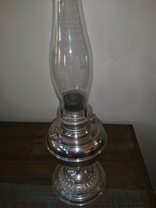 Bradley & Hubbard Antique Oil Lamp Ornate Tank Table Lamp 1800 