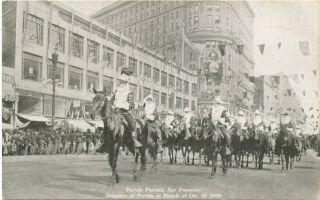 Dragoons Of Portola On Horseback Portola Festival Parade San Francisco 1909 Pc