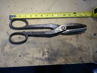 Wiss 18 Inlaid Tin Snips Shears - Metal Cutters Tool - Usa Approx 13 1/2 In.  Long