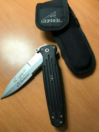 Gerber Usa Combat Folder Applegate Fairbairn Combo Blade Knife