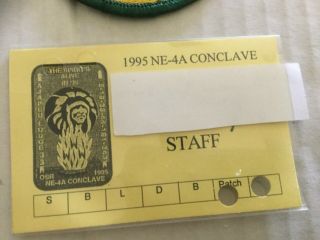 OA Section NE - 4A 1995 Conclave Staff Patch & Staff Nametag Ajapeu Ockanickon 3