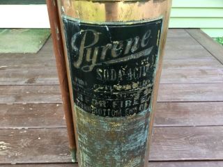 Antique Pyrene Brass And Copper Fire Extinguisher Newark,  Jersey Complete