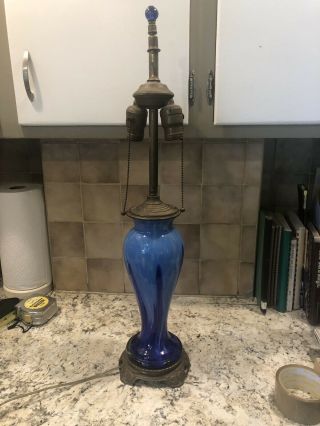 Murano Blown Glass Table Lamp Vintage 1950 