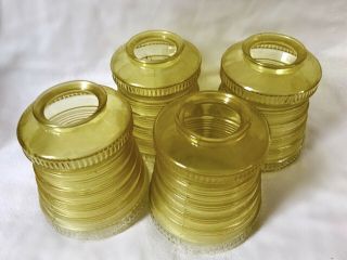 3 (, 1) Antique Art Deco 2 Tone Vaseline To Clear Lamp Shades