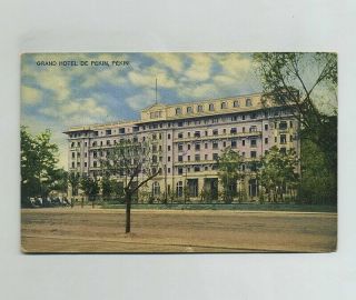 Early Pekin Beijing China Grand Hotel Chinese Foreign Postcard Cancel Wz4914