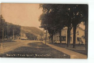 West Bristol Vermont Vt Rppc Real Photo 1904 - 1918 Main Street