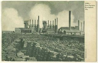 Sloss Furnace Birmingham Alabama Al Pig Iron Factory B&w Vintage 1900 