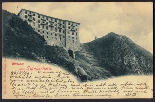 Gruss Vom Hotel Stanserhorn,  Bucher,  Switzerland.  1899 Vintage Postcard