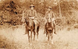 United States Army Soldiers In Uniform On Horseback - 1910s Real Photo Postcard