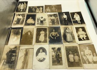 20 Rppc Postcards 1 Photo Early 1900’s People Animals Wedding Children Family