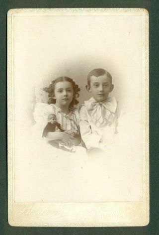 Ca.  1890 Priviliged Brother & Sister W Uncommon Male Baby Doll Old Victorian Toy