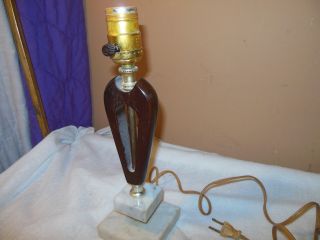 VINTAGE 1950s ITAILIAN TABLE LAMP MID - CENTURY MODERN WALNUT & MARBLE DANISH 2