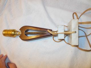 VINTAGE 1950s ITAILIAN TABLE LAMP MID - CENTURY MODERN WALNUT & MARBLE DANISH 6